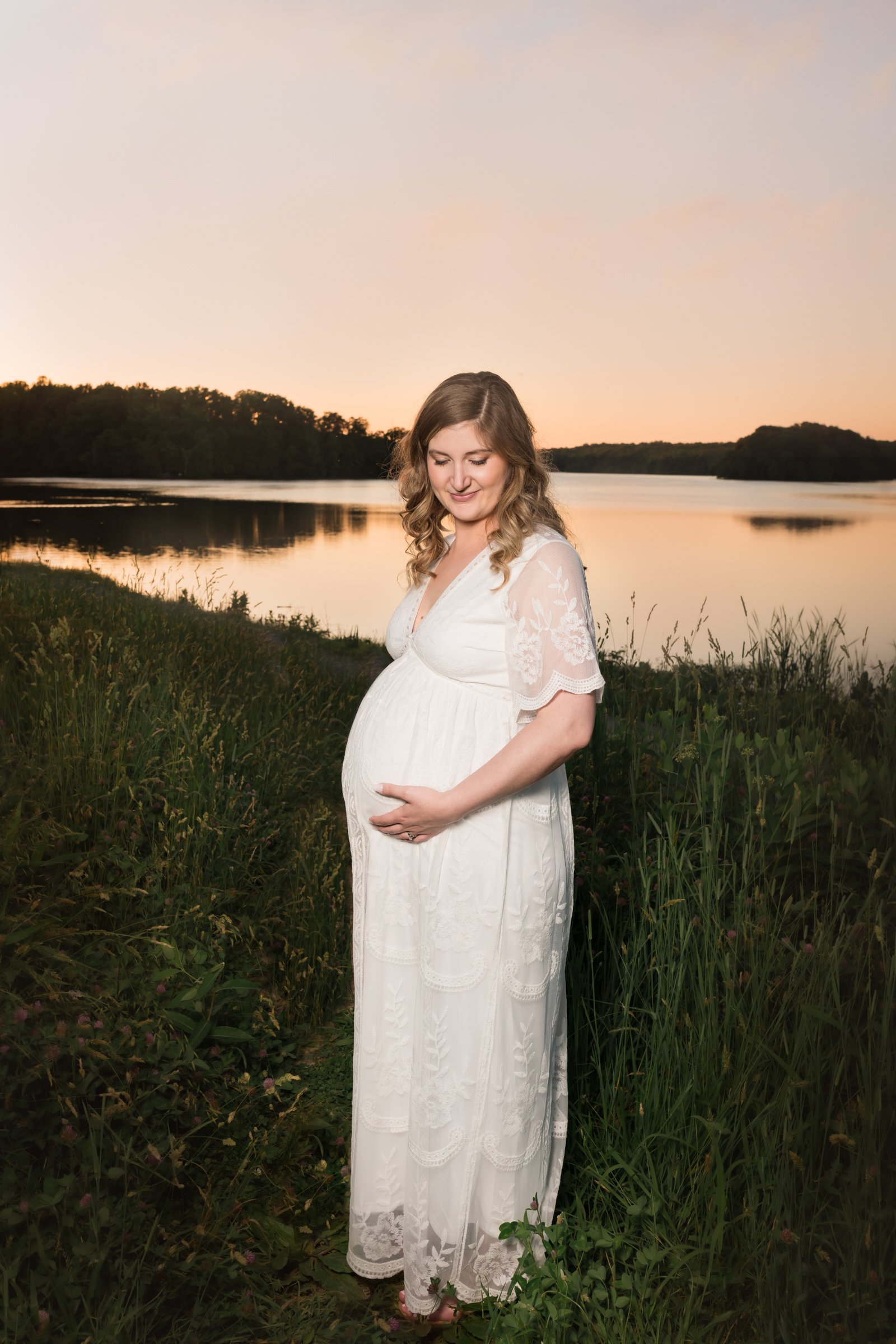 Maternity portrait at sunset